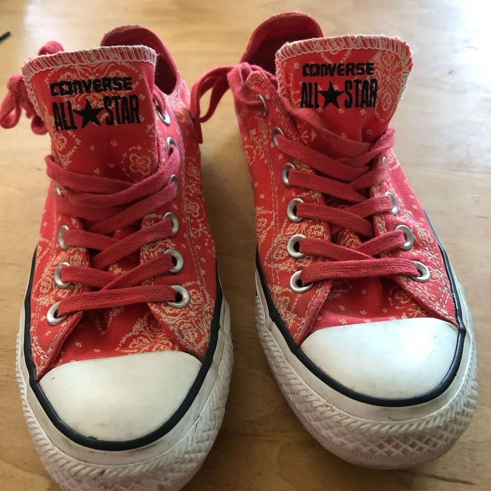 Converse Red/Orange Paisley Women's Sneakers